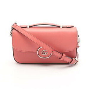 Gucci GG Shoulder Bag Leather Pink